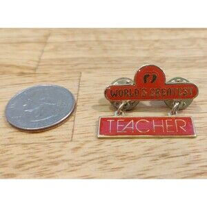 Vintage World's Greatest Teacher Lapel Hat Pin-Education